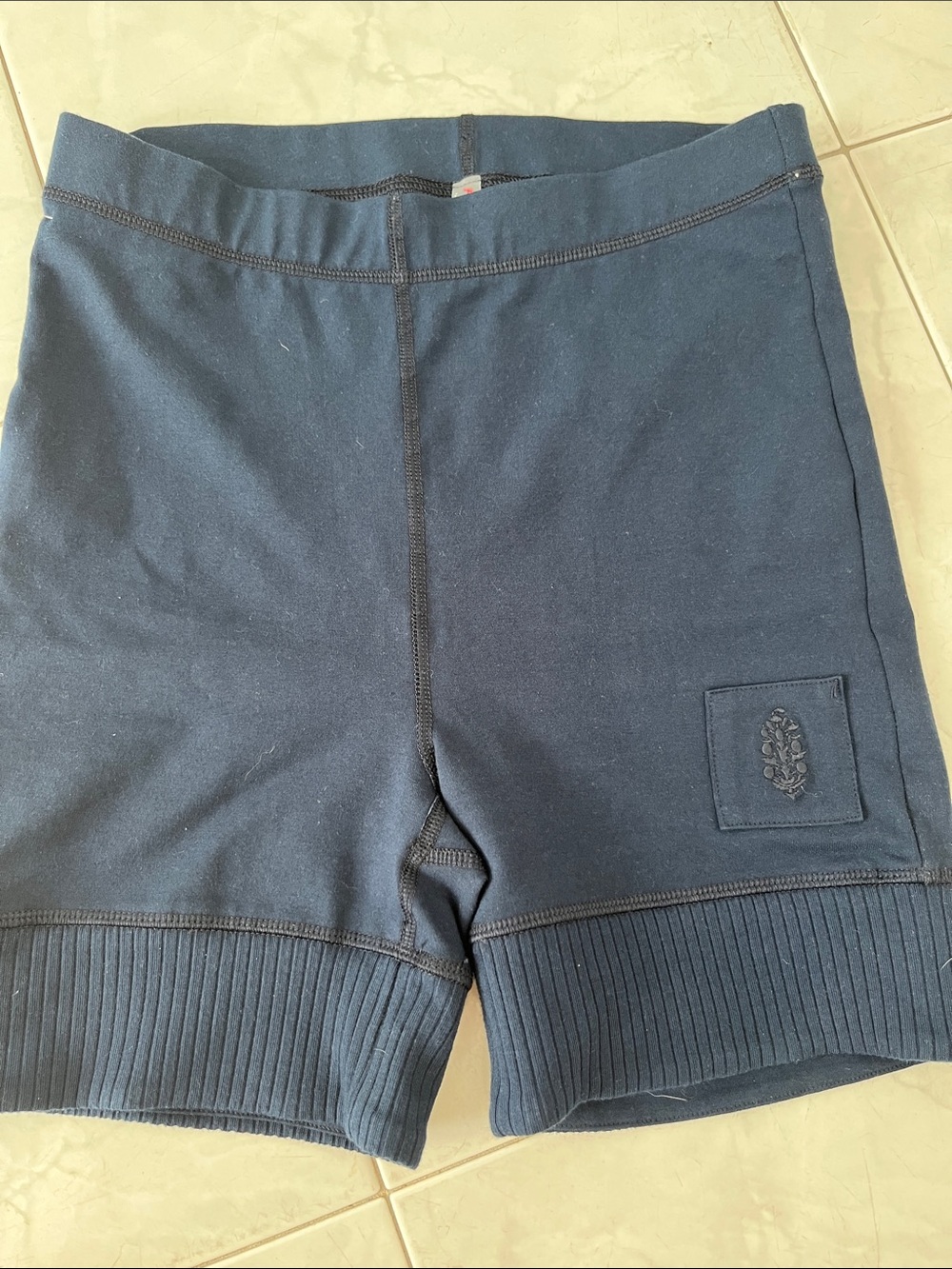 Free People Victory Set Biker Shorts Navy Blue Small